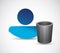 Trash can and avatar illustration design