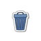 Trash can doodle icon, vector sticker illustration