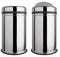 Trash can with easy swing lid polished stainless steel