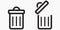 Trash can icon. Delete files. Waste recycling