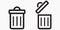 Trash can icon. Delete files. Waste recycling