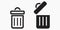 Trash can icon. Delete files. Waste recycling