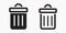 Trash can icon. Delete files. Waste recycling