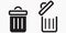 Trash can icon. Delete files. Waste recycling