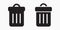 Trash can icon. Delete files. Waste recycling