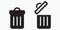 Trash can icon. Delete files. Waste recycling