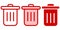 trash can icon for keep clean of the area, delete button on technology devices, garbage bin to keep environment clean