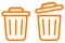 trash can icon for keep clean of the area, delete button on technology devices, garbage bin to keep environment clean