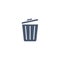 Trash can icon. Trash open outline vector illustration isolated on white