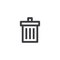 Trash can icon. Vector outline icon. Delete symbol. Garbage sign. Element for design mobile app or website