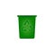 Trash can icon. Waste recycling sign. Symbol made from green arrows. Pictogram in vector graphics.