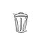 Trash can illustration with handdrawn doodle style vector