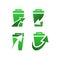 Trash can logo with arrow vector illustration. environmental clean symbol. eco green world campaign