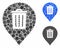 Trash can marker Composition Icon of Round Dots