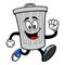 Trash Can Mascot Running