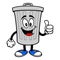 Trash Can Mascot with Thumbs Up