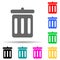 trash can multi color style icon. Simple thin line, outline vector of web icons for ui and ux, website or mobile application