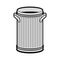 Trash can open isolated. Wheelie bin on white background.