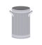 Trash can open isolated. Wheelie bin on white background. Dumpster iron.