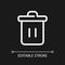 Trash can pixel perfect white linear ui icon for dark theme