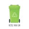 Trash can for separate garbage icon on white