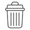 Trash can thin line icon. Bin vector illustration isolated on white. Garbage bucket outline style design, designed for