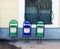 Trash cans for garbage collection of different kinds in Russia