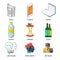 Trash categories icons vector set