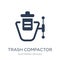 trash compactor icon. Trendy flat vector trash compactor icon on