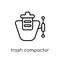 trash compactor icon. Trendy modern flat linear vector trash com