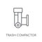 trash compactor linear icon. Modern outline trash compactor logo