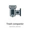 Trash compactor vector icon on white background. Flat vector trash compactor icon symbol sign from modern electronic devices