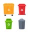 Trash container bin icon. Garbage can metal recycle basket box for trash waste symbol