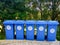 Trash container in different Trashcans For Collection Of Recycle Materials