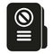 Trash folder icon simple vector. User blacklist