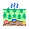 Trash in forest icon vector outline illustration