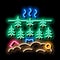 trash in forest neon glow icon illustration