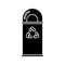 Trash glyph icon. Arrows recycle eco symbol. Simple vector design illustration isolated