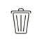 Trash icon vector. Line delete symbol.