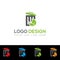 Trash Logo with Green Leaf, Protector Logo, Clean Logo,