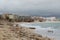 Trash on the Medano beach after hurricane