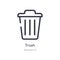 trash outline icon. isolated line vector illustration from kitchen 2 collection. editable thin stroke trash icon on white