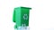 Trash recycle. Bin container for disposal garbage waste and save environment. Green dustbin for recycle glass can trash isolated o