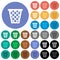 Trash round flat multi colored icons