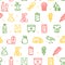 Trash Signs Seamless Pattern Background. Vector