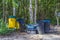 Trash waste garbage cans in the jungle in Mexico