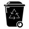 Trash wheelie bin icon, simple style