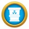 Trashcan containing radioactive waste icon blue vector isolated