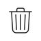 Trashcan icon. Carbage can symbol. Flat shape delete sign. Trash container and recycling bin logo. Vector illustration image.