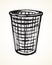 Trashcan for paper. Vector drawing